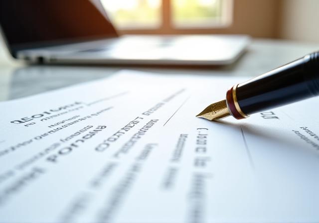 Official tax compliance documents and professional workspace